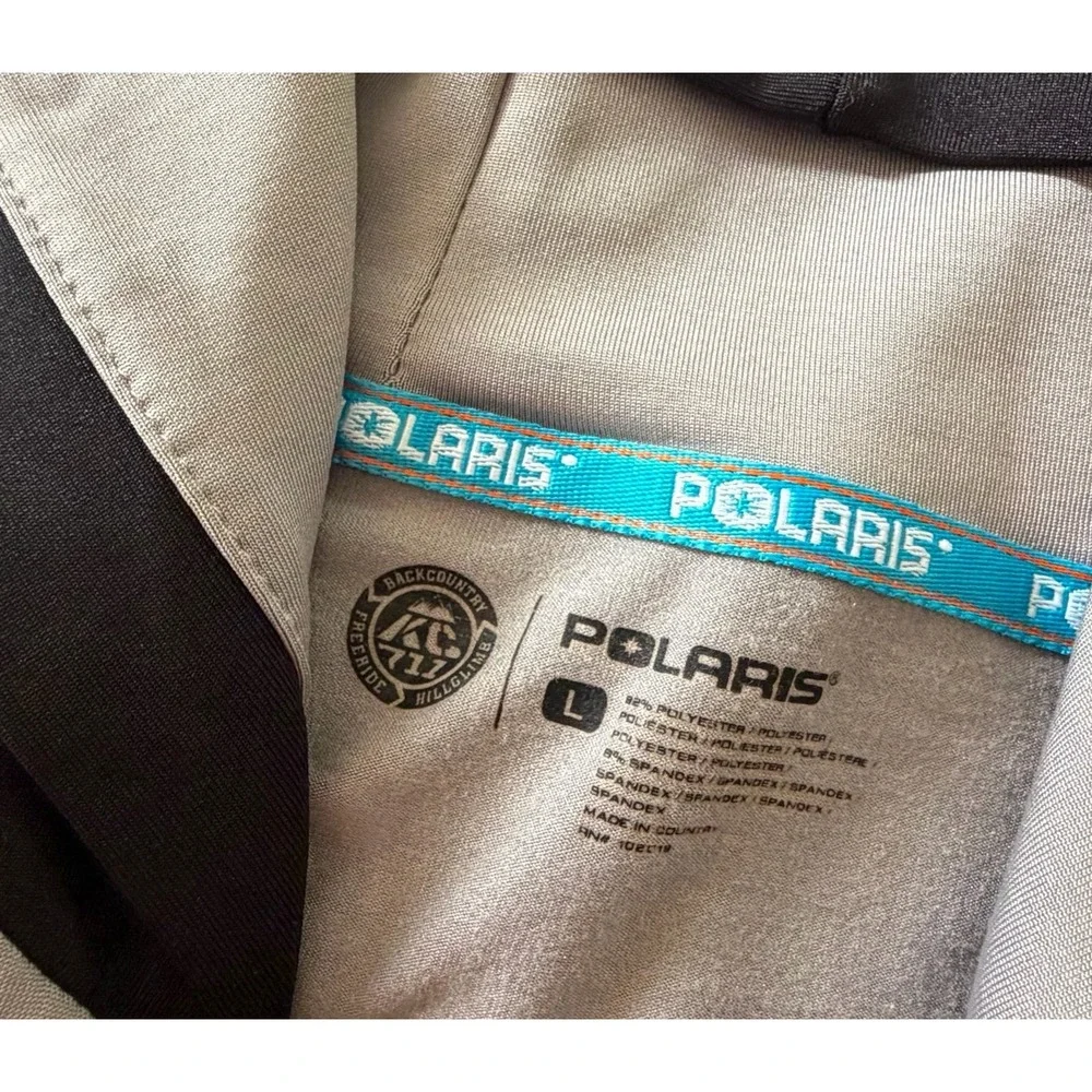 Polaris Adult Large Full Zip Hooded Jacket Gray Black Blue ATV Riding